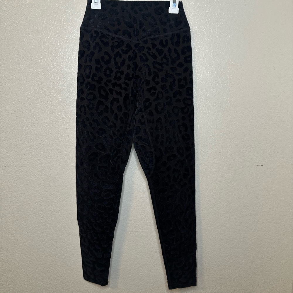 Balance Athletica Lux Leggings Black Velvet Leopard Small